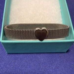 Tiffany and Co Stretch mesh heart bracelet. Reversible. Size small medium.